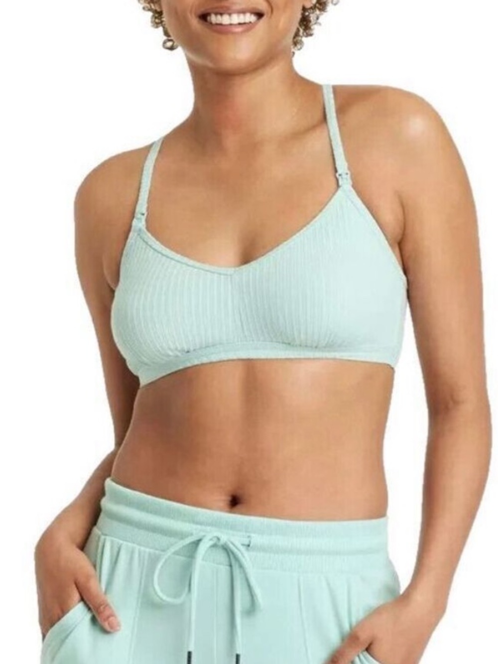 Auden Set/4 Mint Green Nursing Racerback Bralette
